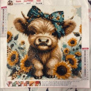 Sunflower Cow Diamond Art Kit